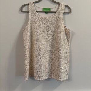 Women’s Pappagallo white and gold Sparkle Tank Top size medium M